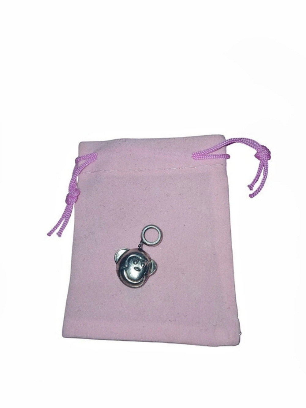 Monkey Charm Compatible With Pandora Bracelet with Pink Pouch